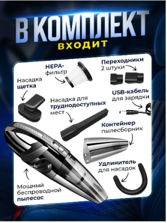 Автомобильный пылесос беспроводной GO-AP-14 / К20/ В17 детальное фото