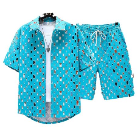 Летний комплект мужской рубашка и шорты фотография