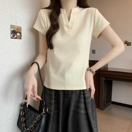 Футболка с коротким рукавом 2024 лето женская фото