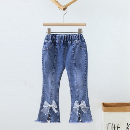 Детские джинсы для девочек весна-осень 2024 фотография