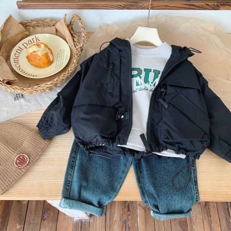 Детская куртка 2024 новая мода для мальчиков в стиле Хан фотография