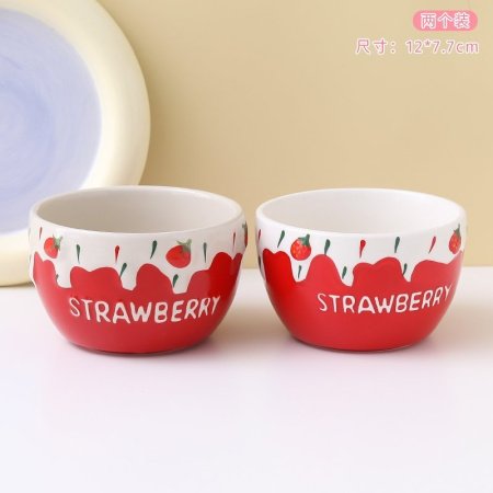 7L керамическая миска с клубникой фотография