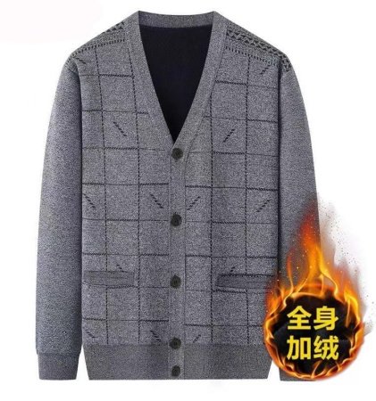 Мужской свитер с воротником V-образным фото