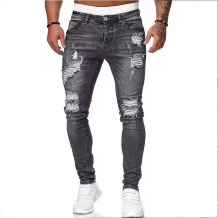 Джинсы с разрезами на коленях фото