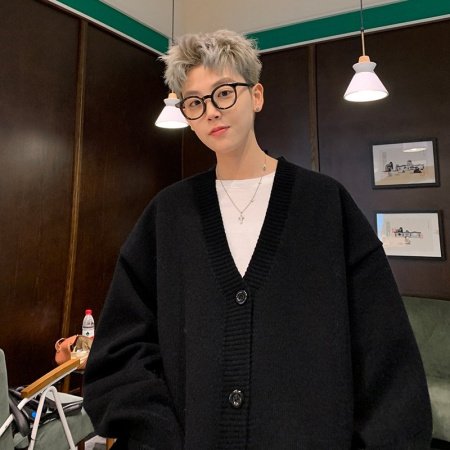 Мужской свитер V-образный вырез осенне-зимний японский ретро-ленивый вязаный свитер в стиле хип-хоп свободный наружный свитер фото