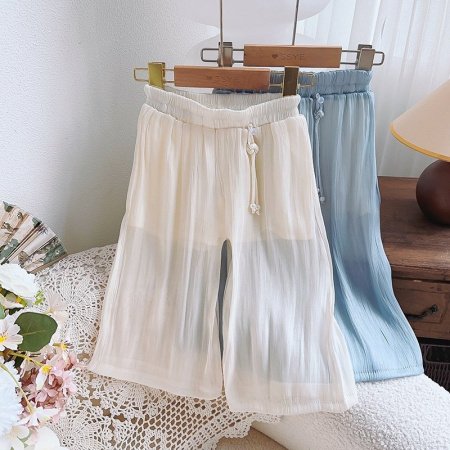 Детские широкие летние брюки для девочек фото