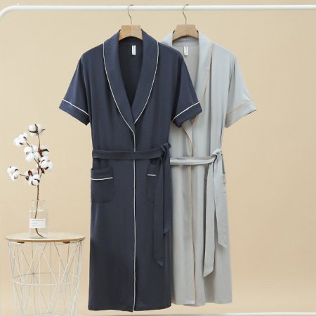 Мужской халат для сна и ванной комнаты из модального хлопка фотография