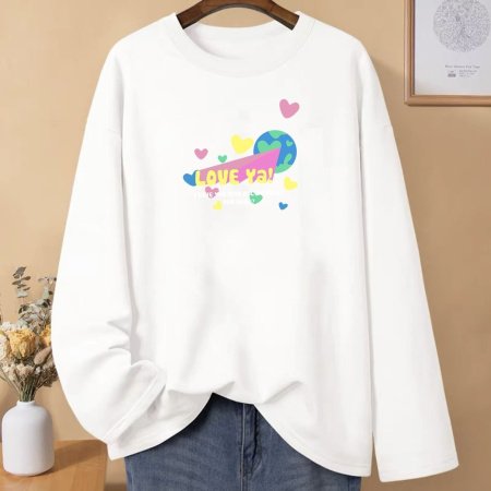 Женская футболка с длинным рукавом из чистого хлопка 230 г 2024 новая осенне-зимняя модель фотография