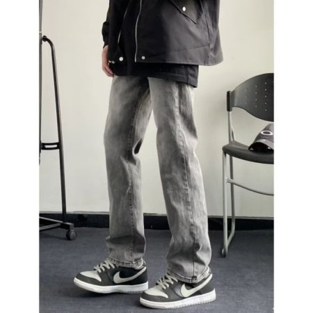 Мужские джинсы в стиле ретро, цвет пепельного дыма изображение