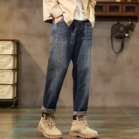 Мужские джинсы прямого кроя с утеплением фото