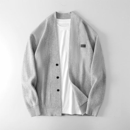 Мужская кардиган-жакет с отложным воротником фото