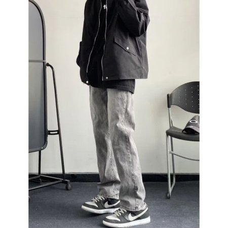 Мужские джинсы в стиле ретро, цвет пепельного дыма изображение