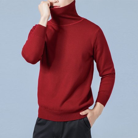 Мужской свитер с высоким воротником на осень и зиму изображение