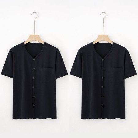 Мужская хлопковая рубашка с коротким рукавом фотография