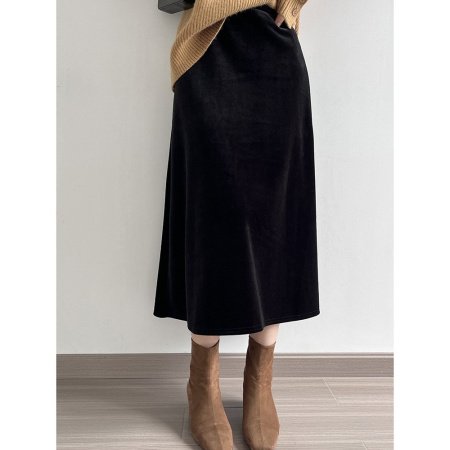 Женская зимняя бархатная юбка 2023 изображение