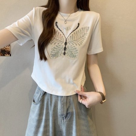 Футболка с коротким рукавом 2024 лето женская фото