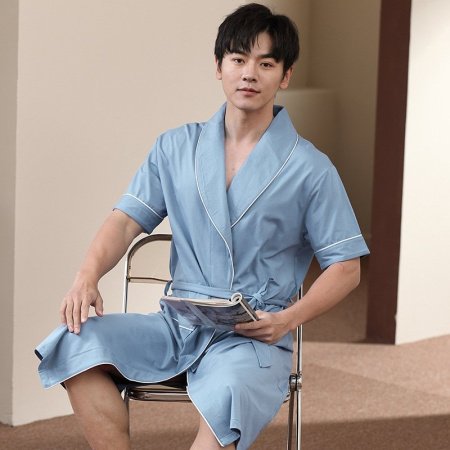 Мужской халат для сна и ванной комнаты из модального хлопка фотография