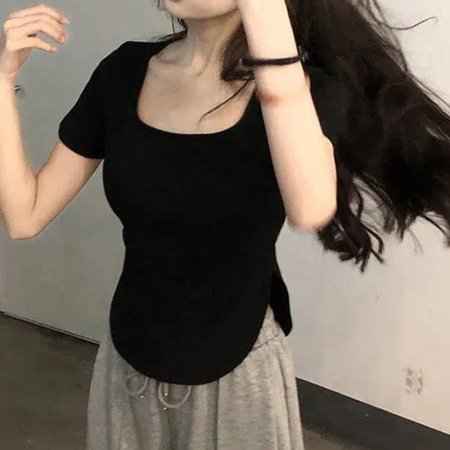 Летний женский футболка с укороченным рукавом фотография