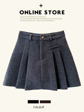 Плиссированная шерстяная юбка фотография