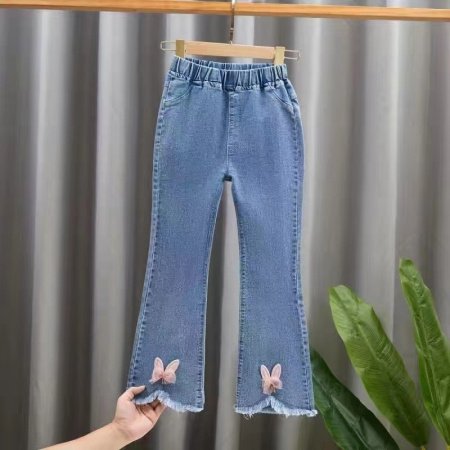 Детские джинсы с широкими штанинами фото