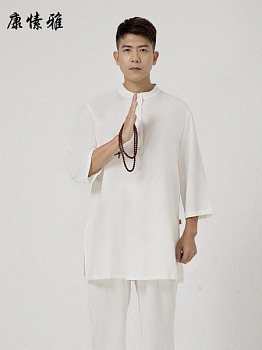 Китайский стиль мужская одежда из хлопка и льна фотография
