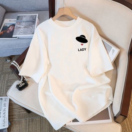 Белая мужская и женская футболка на завышенной посадке из 230 граммового чистого хлопка изображение