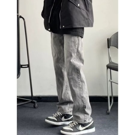 Мужские джинсы в стиле ретро, цвет пепельного дыма изображение