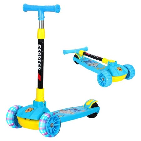 Детский трехколесный складной самокат изображение