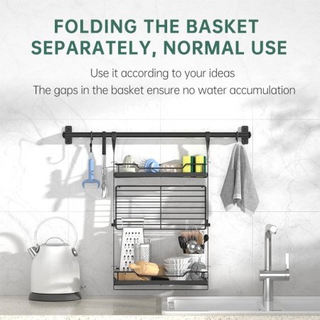 Многофункциональная полка для кухни с сушилкой для посуды и подставкой для ножей изображение