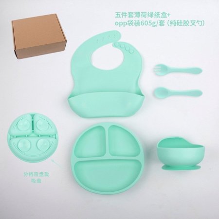 Детский набор посуды из силикона фотография