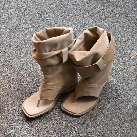Женские летние сапоги с открытым носком изображение