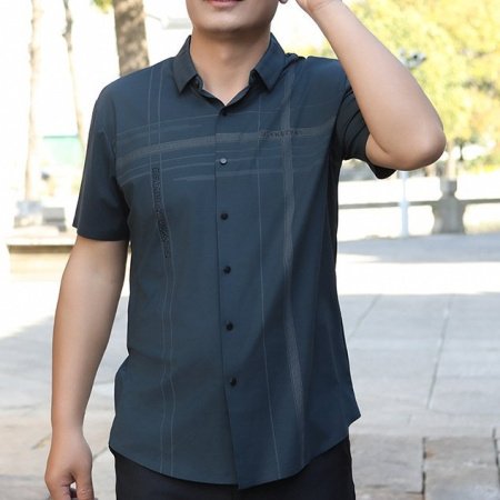 Мужской летний комплект с рубашкой из хлопка и футболкой фотография