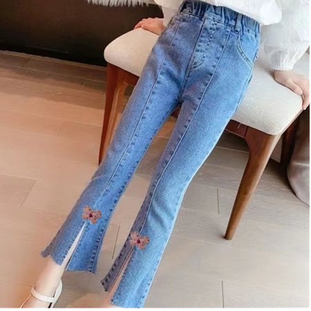 Детские джинсы с высокой талией фотография