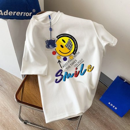 Летняя футболка из чистого хлопка с дизайном и принтом 2023 изображение