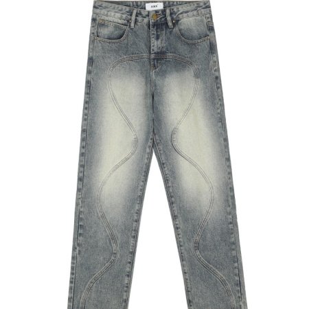 MADSHED Мужские джинсы с выцветанием и потертостями изображение