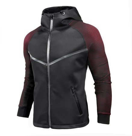 Мужская куртка с капюшоном и градиентным цветом фотография