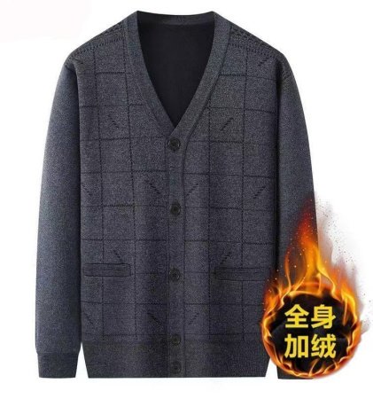 Мужской свитер с воротником V-образным фото