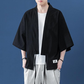 Мужская халатная туника с китайским стилем фото