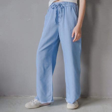 Джинсы для девочек 2021 летняя свободная тонкая шелковая прямая штаны с высокой талией изображение