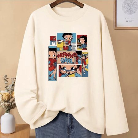 Женская футболка с длинным рукавом из чистого хлопка 230 г 2024 новая осенне-зимняя модель фотография