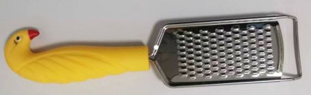Терка плоская с мелкими отверстиями и желтой пластмассовой ручкой  MH-XN02 / К144 / B29 детальное фото