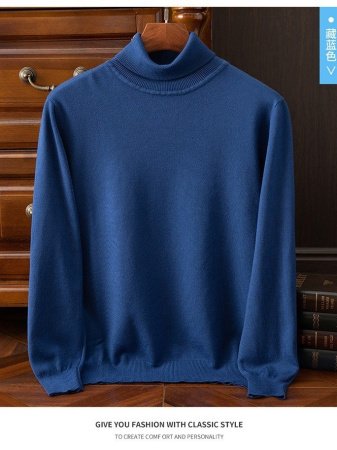 Мужской свитер с высоким воротником на осень и зиму изображение