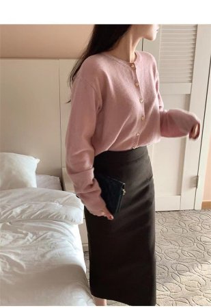 Женский кардиган с открытым воротником фотография