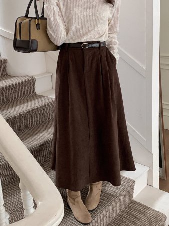 Женская длинная юбка с высокой талией и резинкой фотография