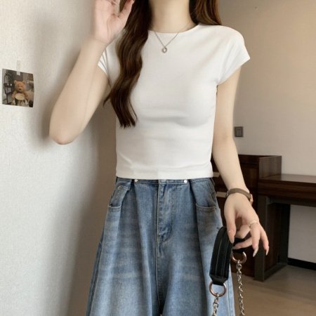 Футболка с коротким рукавом 2024 лето женская фото