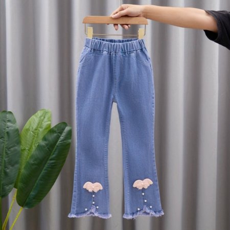 Детские джинсы с широкими штанинами фото