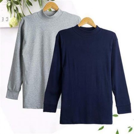 Мужская футболка с высоким воротником для пожилых людей фото