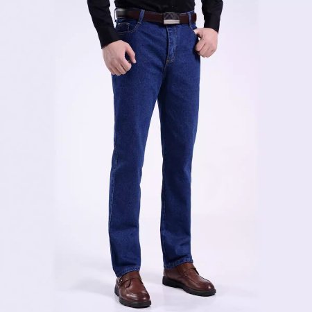 Мужские джинсы высокой посадки весна-осень изображение