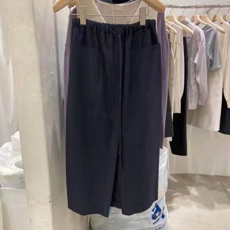 Южнокорейская юбка с высокой талией и карманами фото