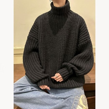 Мужской свитер с высоким воротником и утолщением на осень-зиму изображение